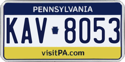 PA license plate KAV8053