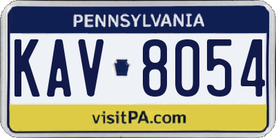 PA license plate KAV8054