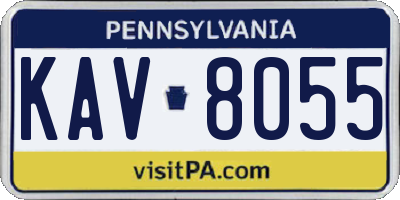 PA license plate KAV8055