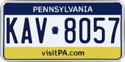 PA license plate KAV8057