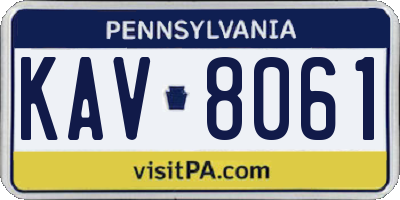 PA license plate KAV8061