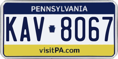 PA license plate KAV8067