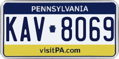 PA license plate KAV8069