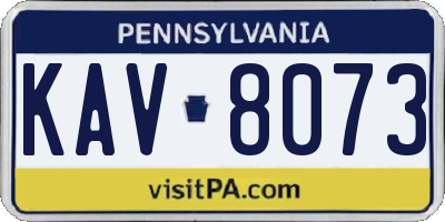 PA license plate KAV8073