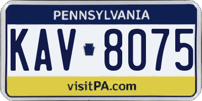 PA license plate KAV8075