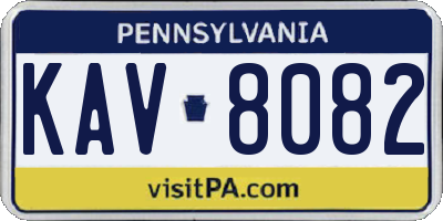 PA license plate KAV8082