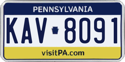 PA license plate KAV8091