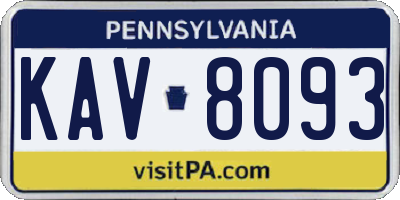 PA license plate KAV8093