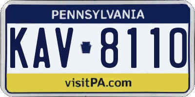 PA license plate KAV8110