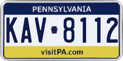PA license plate KAV8112