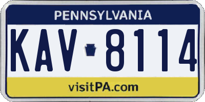 PA license plate KAV8114
