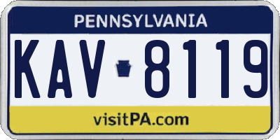 PA license plate KAV8119