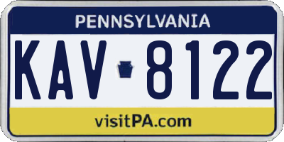 PA license plate KAV8122