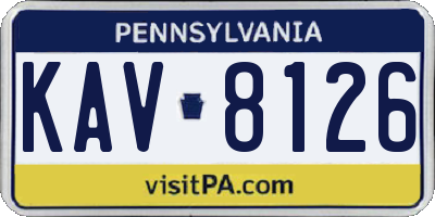 PA license plate KAV8126