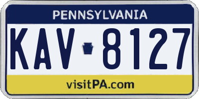 PA license plate KAV8127