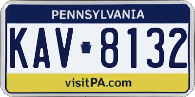 PA license plate KAV8132