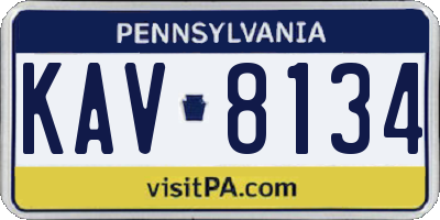 PA license plate KAV8134