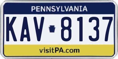 PA license plate KAV8137