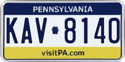 PA license plate KAV8140