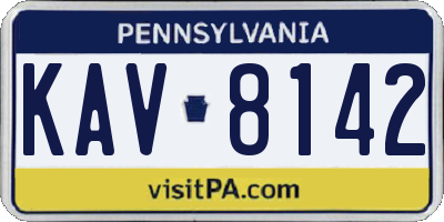 PA license plate KAV8142