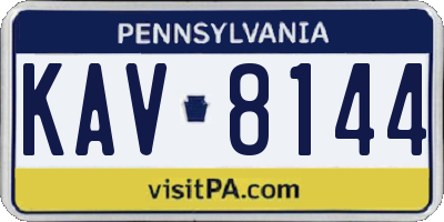 PA license plate KAV8144