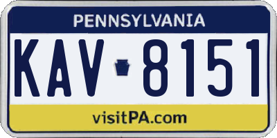 PA license plate KAV8151