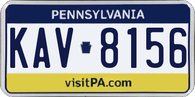 PA license plate KAV8156