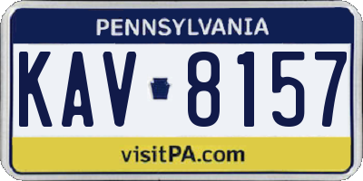 PA license plate KAV8157