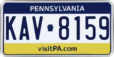 PA license plate KAV8159