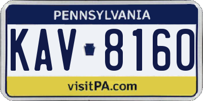 PA license plate KAV8160