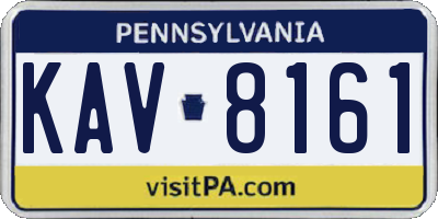 PA license plate KAV8161