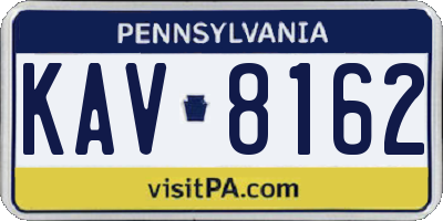 PA license plate KAV8162