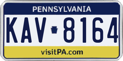 PA license plate KAV8164
