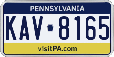 PA license plate KAV8165