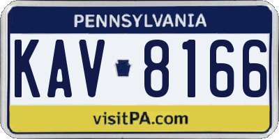 PA license plate KAV8166