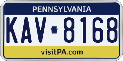 PA license plate KAV8168