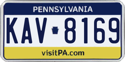 PA license plate KAV8169