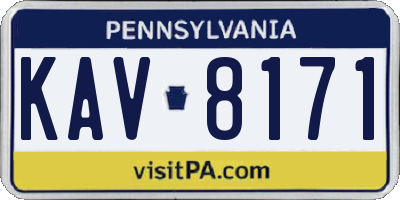 PA license plate KAV8171