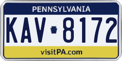 PA license plate KAV8172