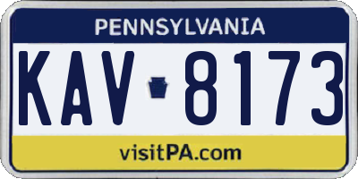 PA license plate KAV8173