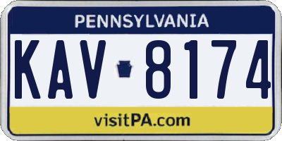PA license plate KAV8174