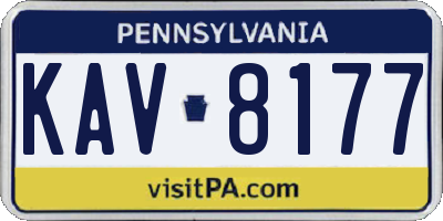 PA license plate KAV8177