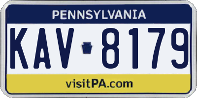 PA license plate KAV8179