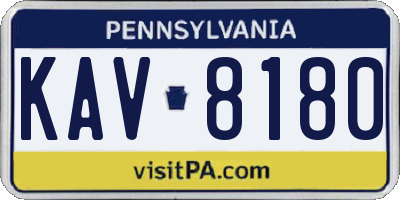 PA license plate KAV8180