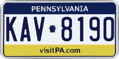 PA license plate KAV8190