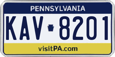 PA license plate KAV8201
