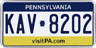 PA license plate KAV8202