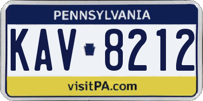 PA license plate KAV8212
