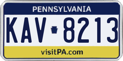 PA license plate KAV8213