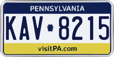 PA license plate KAV8215